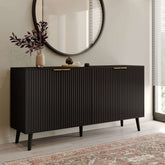 Modern sideboard buffet cabinet featuring adjustable shelves for versatile storage